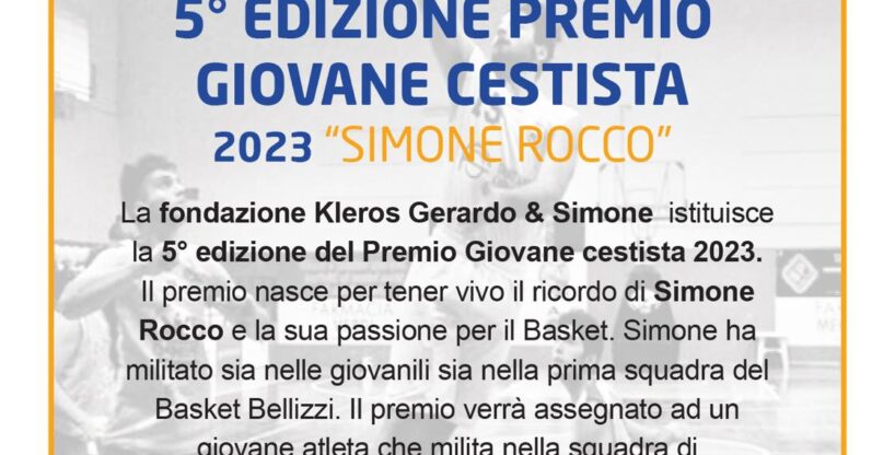 Premio Giovane cestista 2023 ” Simone Rocco “